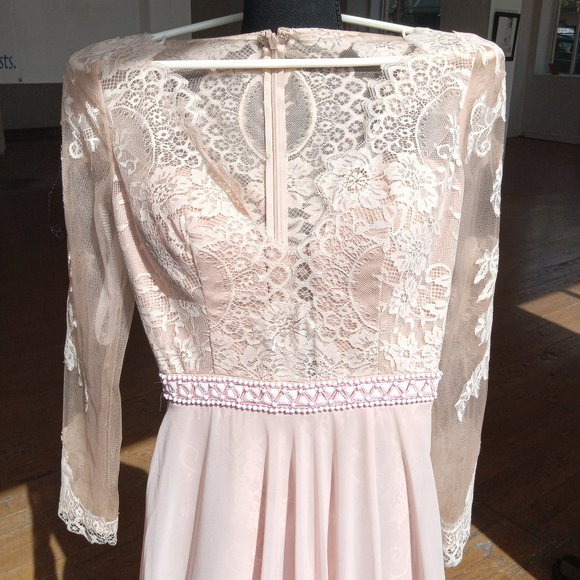 Vintage Dresses & Skirts - Vintage pink lace maxi dress